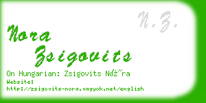 nora zsigovits business card